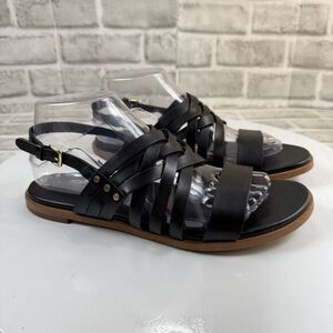 Cole Haan Francie Women’s Size 8.5 Black Strappy Casual Flat Sandals